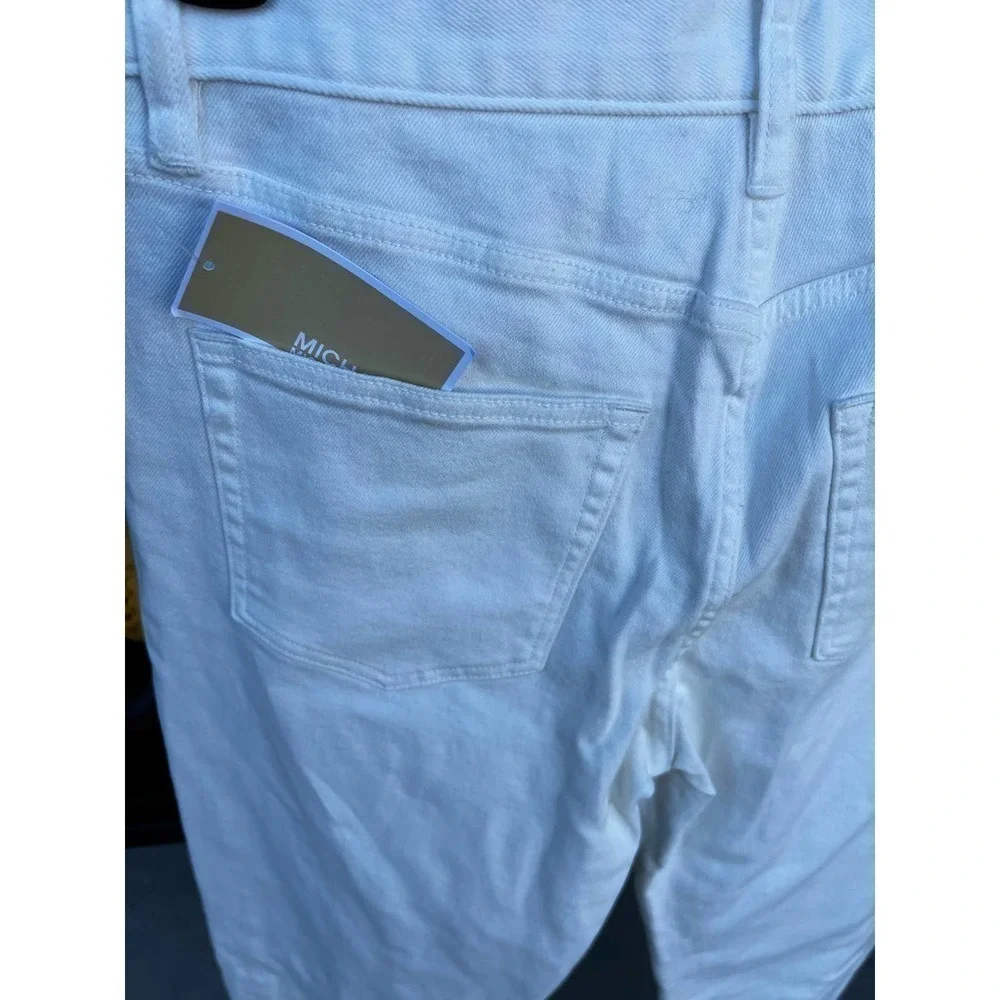 D4 Michael Kors White denim joggers NWT SZ 4
